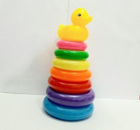 7 colors rings baby stacked toy sunny music ccolorful rainbow tower tumbler layer stacking children stacking ring iv