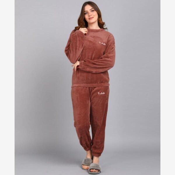 Autumn Winter Warm Flannel Women Pajamas Sets Thick Coral Velvet Long Sleeve Cartoon Sleepwear Flannel Pyjamas Set-2