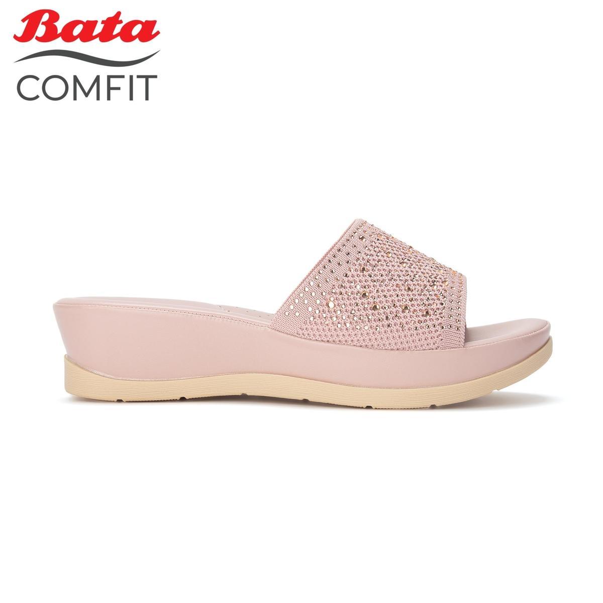 bata comfit ladies pink wedges 6615037