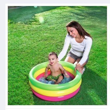 Bestway Plastic 3 Rings Summer Set Pool Kids Swimming Pool(multicolor)