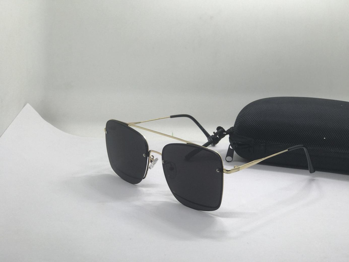 black flat metal frame sunglass for unisex scaled