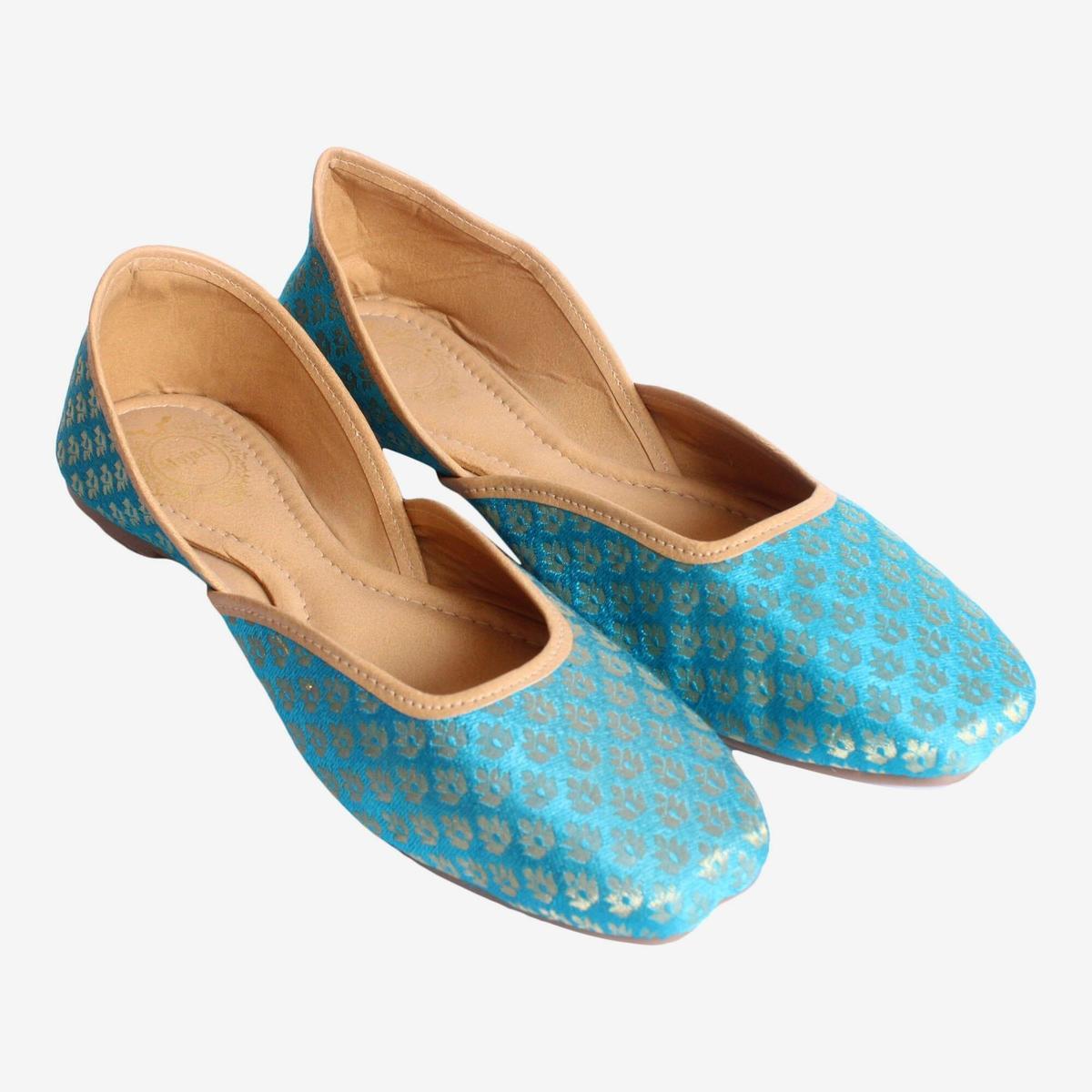 blue fabric stylish close shoes for women