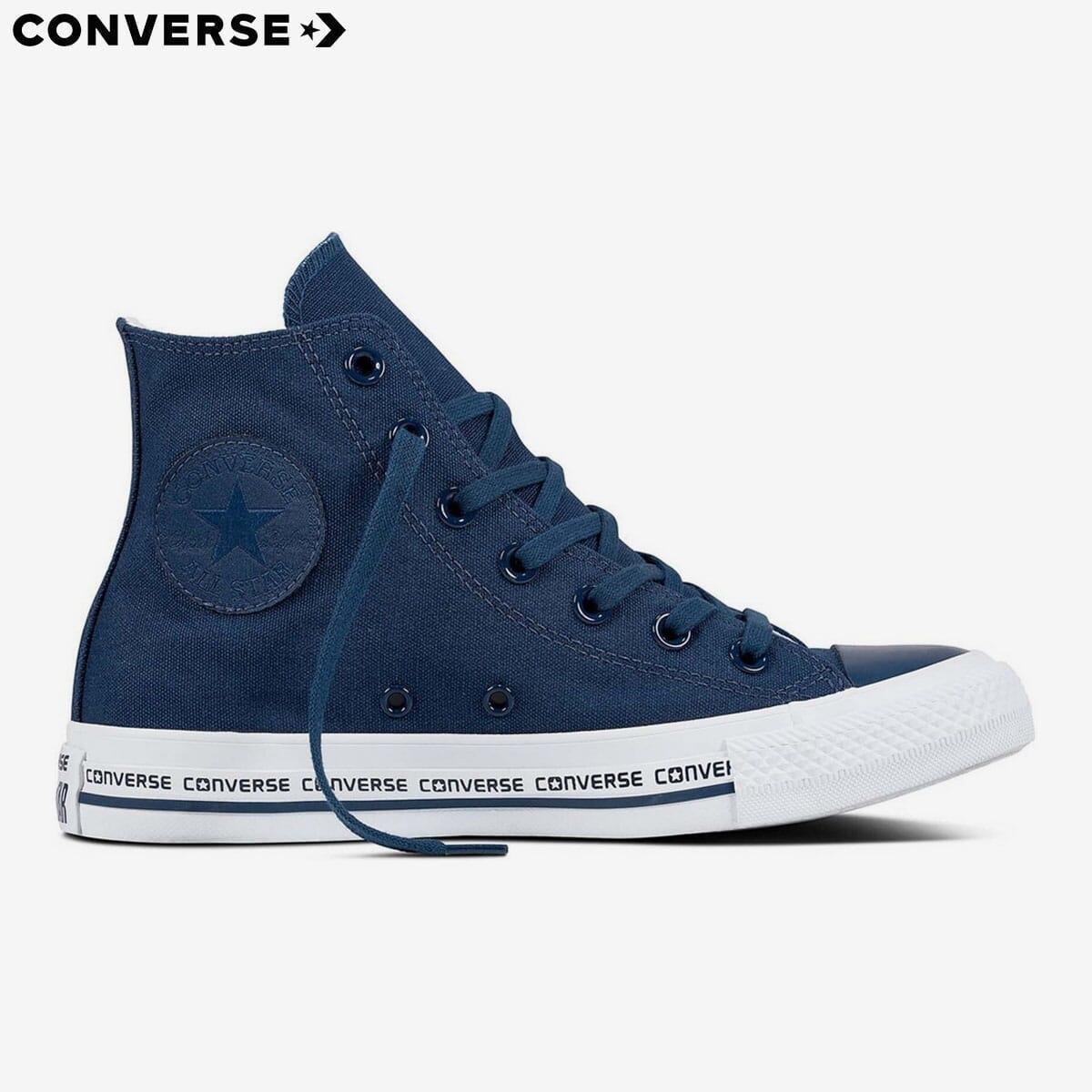 converse chuck taylor all star hi top blue wordmark shoes for unisex 159585c