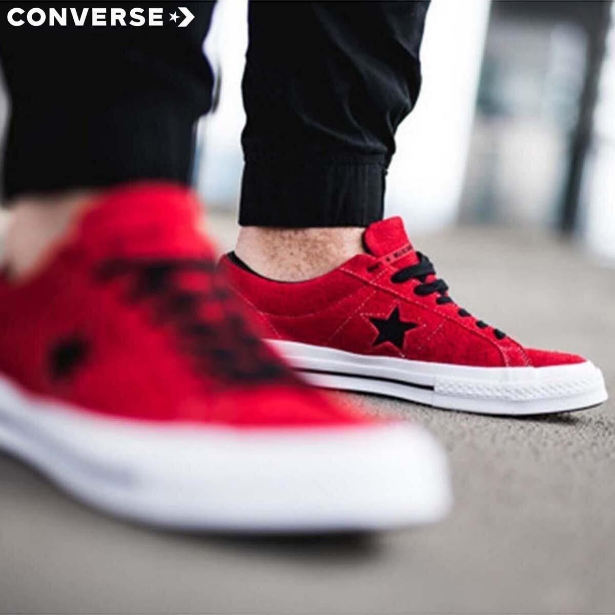 converse one star red suede sneakers for unisex 163246c