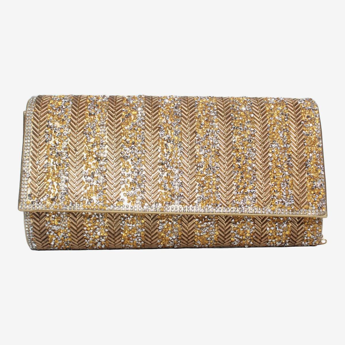 golden color ladies hand wallet for women