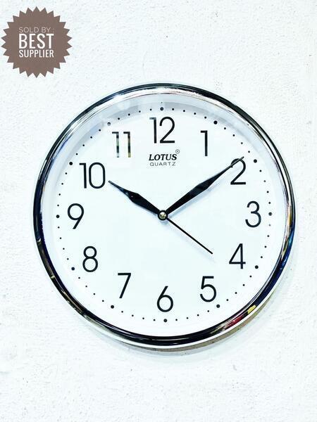 Lotus Silver Color Round Dial Simple Wall Clock-7429-v