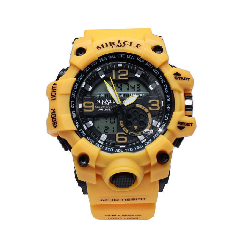 miracle time multifunctional sport double time watch for men b 6