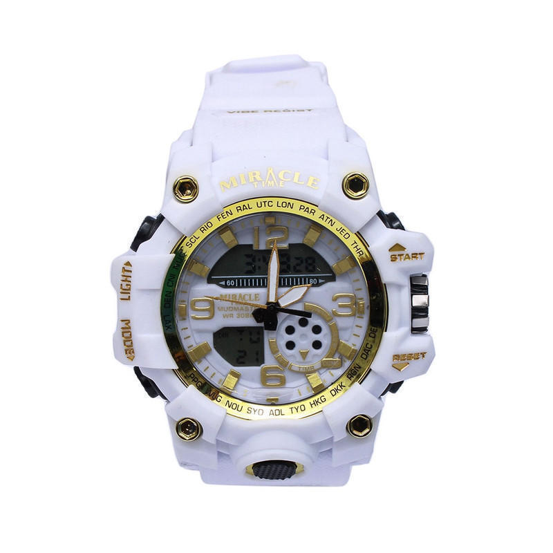 miracle time multifunctional sport double time watch for men d5