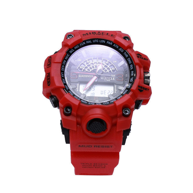 miracle time multifunctional sport double time watch for men e6