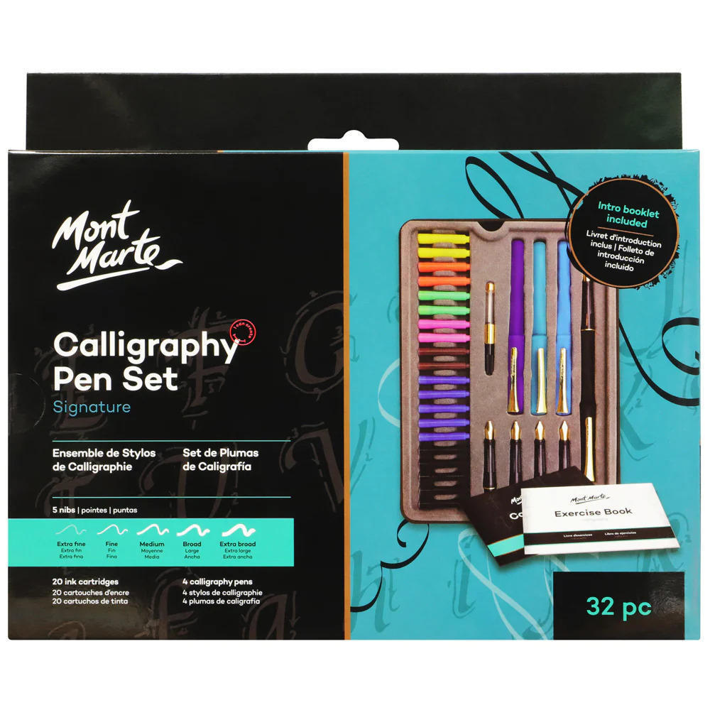 mont marte calligraphy pen set signature 32pc