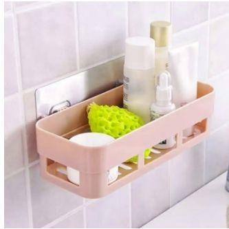 Plastic Bathroom Kitchen Storage Organize Shelf Rack Bathroom Shelves Shower Caddy Basket with Wall Mounted (multicolor)