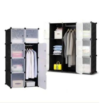 wardrobe cabinet 8 cubes black stripes diy clothes organizer