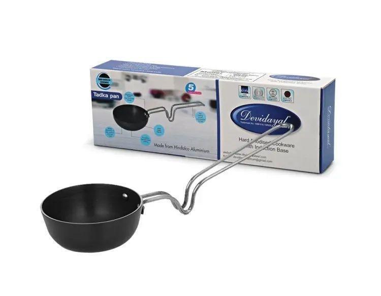DeviDayal l Non Stick Hard Anodized Tadka Pan With Steel Handle
