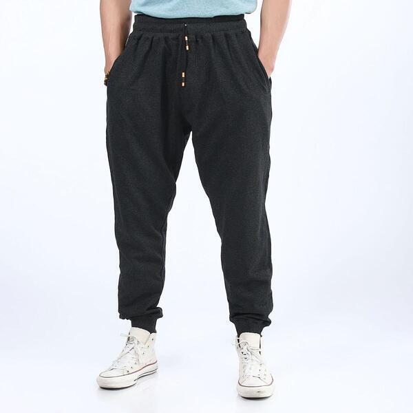 Greyish Black Cotton Side Pocket Design Joggers For Men