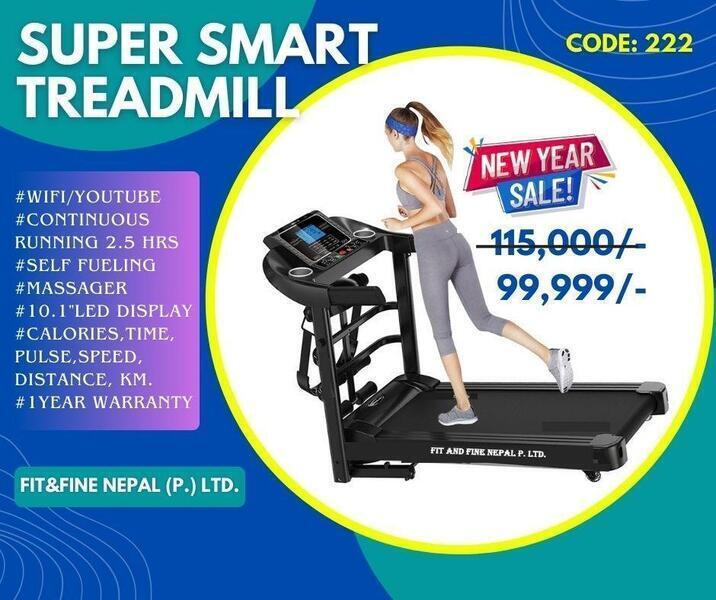 Luxurious Treadmill with WIFI System Fit and Fine Nepal P. Ltd