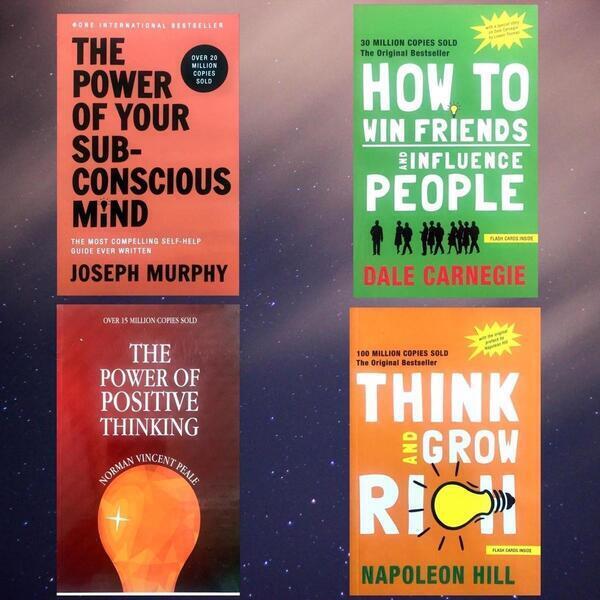 4 Selfhelp Books: The Power Of Your Subconscious Mind / Think And Grow Rich / The Power Of Positive Thinking / How To Win Friend And Influence People