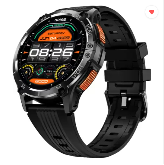 Noise Force Plus 1.46'' AMOLED Always-On Display with Bluetooth Calling, Rugged Build Smartwatch (Black Strap, Regular)