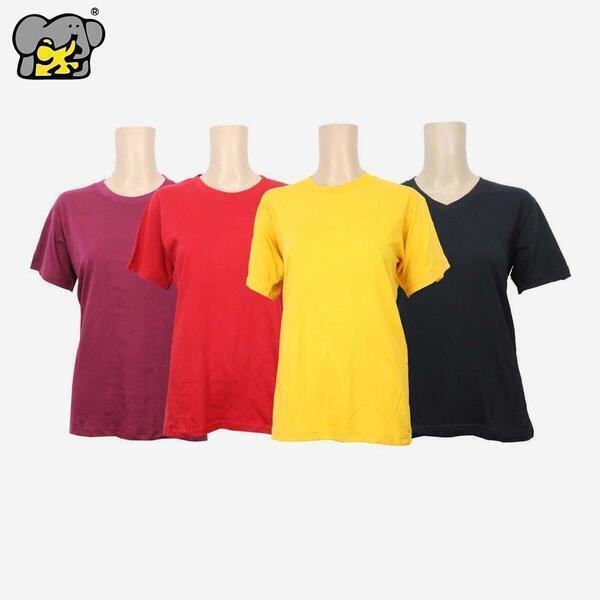 Shangrila Pack Of Four Cotton T-Shirt For Women - Maroon/Red/Yellow/Black - Fashion | T-Shirts For Women | Women's Wear | T-Shirts