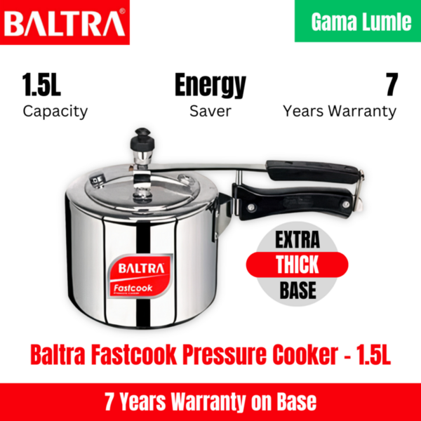 Baltra Fast Cook Pressure Cooker - 1.5L - BPC F150 | Better Pressure Regulation Automatic Safety Valve Fast Pressure Cooker