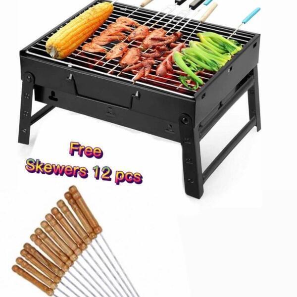BBQ Portable Charcoal Grill Fold Barbecue Stove Table for Outdoor Camping With stick - Portable BBQ Grill Stove