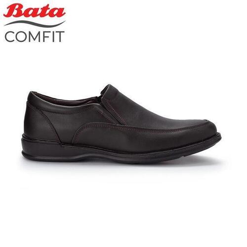 BATA Comfit Men's PU Slip-On Black Dress Shoes 8144119