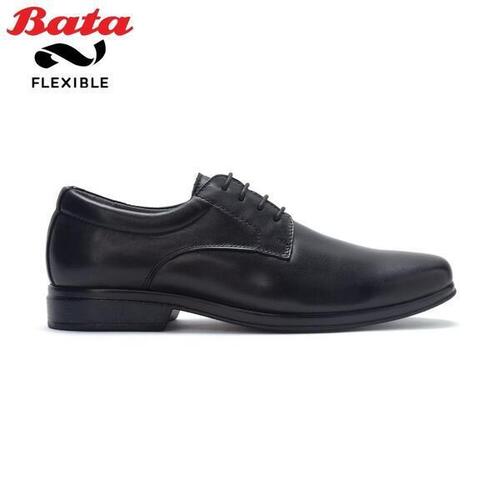 BATA Flexible Men's Genuine Leather Lace-Up Black Dress Shoes 8246550