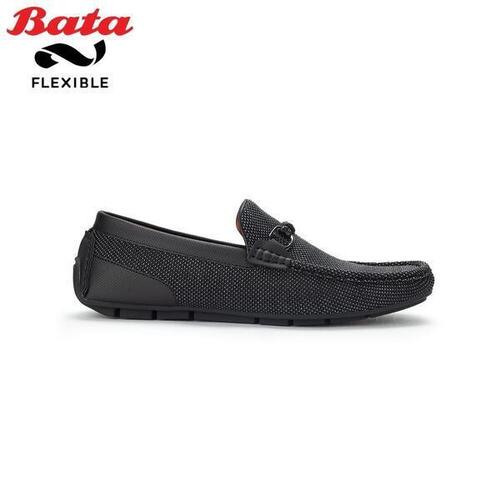 BATA Flexible Men's PU Black Loafers 8506006