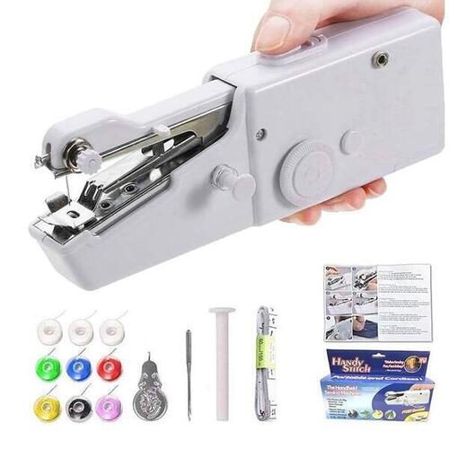 Handheld Sewing Machine, Portable Mini Small Stapler Hand Sewing Machine Handy Stitch Cordless Lightweight for Beginners for Thin Fabric