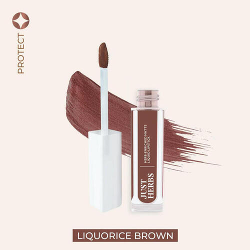 Just Herbs Herb Enriched Matte Liquid Lipstick(Liquorice Brown)