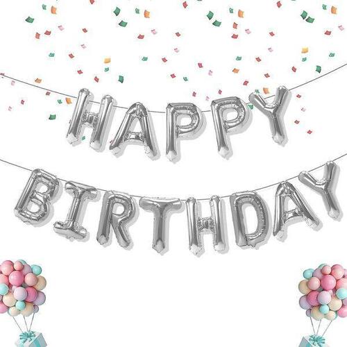 Ichhya Store Silver Happy Birthday Foil Banners