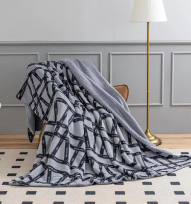 Printed Sherpa Throw Blankets-2