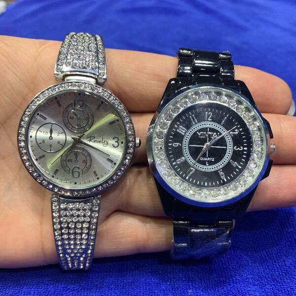 Stainless Steel Fashionable Round Dial Watch For Women ( 2 Pic Combo Pack ) U