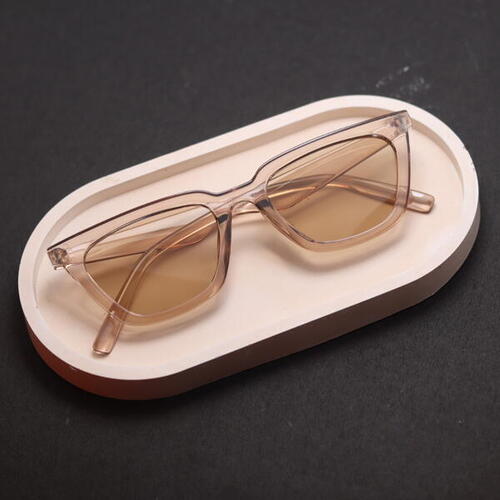 Cat Eye Peach Transparent Frame Sunglasses For Women