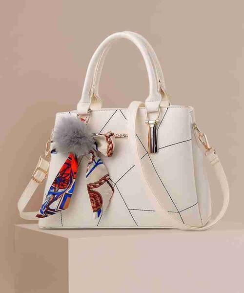 Solid Pu Leather Patterned Hand Bag For Women