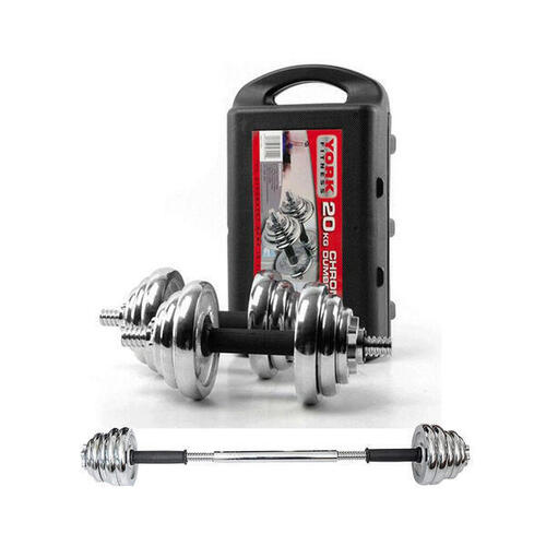 Adjustable Chrome Dumbbell Set With 12Inches Barbell Connector