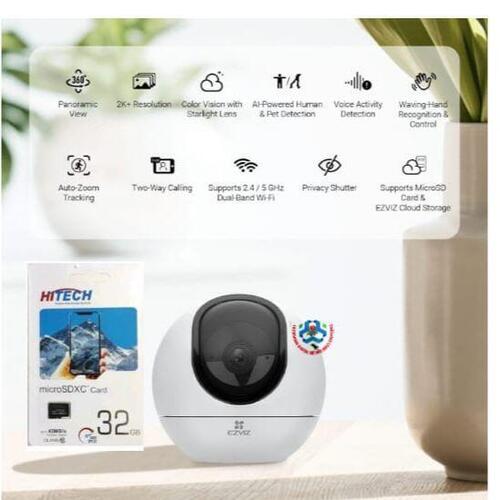 Ezviz Hikvision C6 2K⁺ 4Mp Dual-Band Wi-Fi,Two Way Audio,Ptz Ip Cctv Camera With Sd Card Supported(Hitech 32 Gb Sd Card Included)