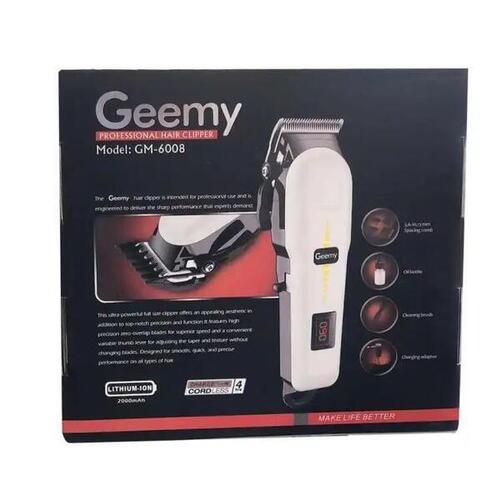 Gemei GM-6008 Rechargeable Hair Clipper Trimmer - Professional Grade, High Precision Blades, LCD Display