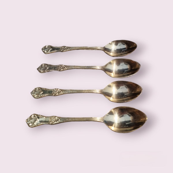 Royal Medium Heavy Weight - Brass Spoon/Chamcha - 3.5cm width - Pure - 6.7 in length - with decorated handle