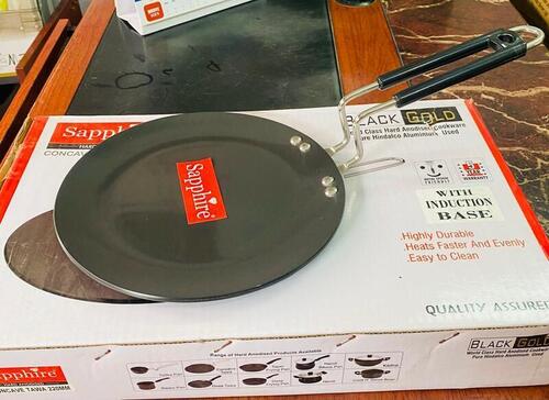 Sapphire Hard Anodised Concave Tawa- 250mm with induction base