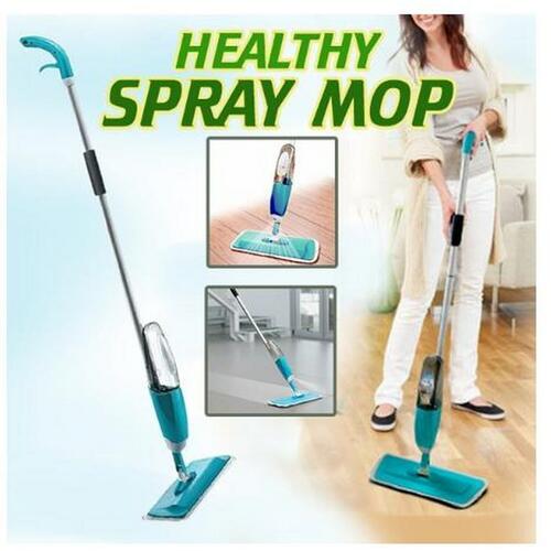 Removable Microfiber Spray Mop: Healthy Cleaning Solution with 360-Degree Spin Head for Flat Floors