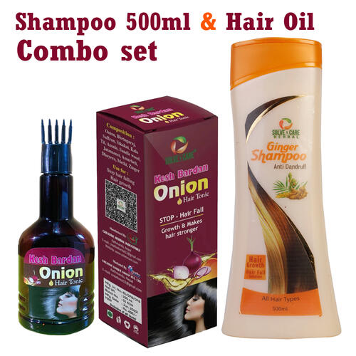 Solve & Care Ginger Shampoo 500 ml. & Onion Hair Tonic