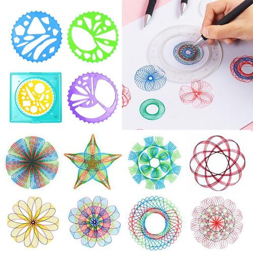 5/12/Durable Interlocking Gears Wheels Spirograph Plastic Special Shaped Drawing Toys Set Stationery Drawing Ruler Students