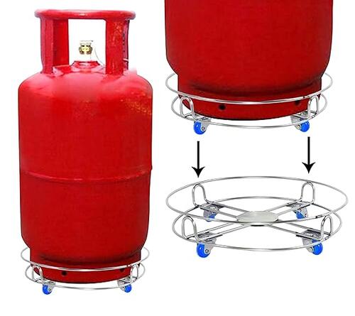 Premium Stainless Steel Gas Cylinder Trolley Stand