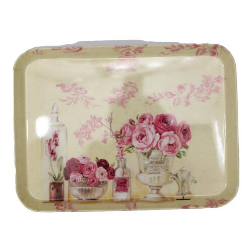 Multicolor Melamine Tray Flower Printed 14Inch