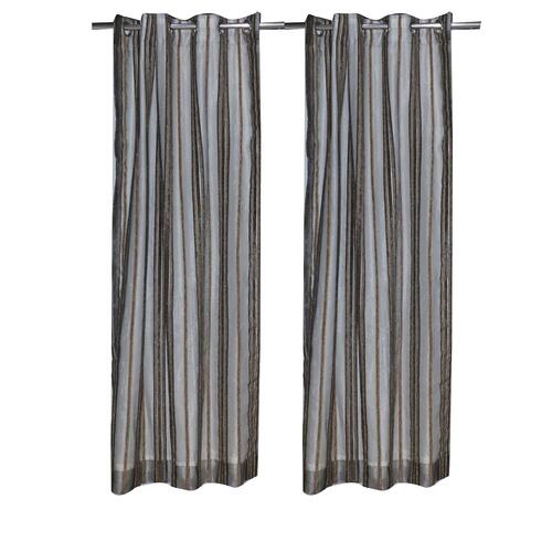 Readymade Curtain Grey Black Lines Design