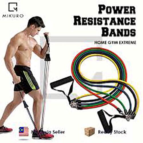 5 In 1 Power Resistance Band Home Gym Equipment/Exercise Bands By QD