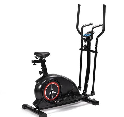 2-in-1 Elliptical Cross Trainer and Exercise Bike with LCD Display – Adjustable Seat & Resistance”
