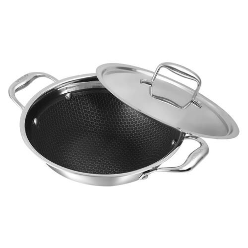 24cm Stainless Steel Try Ply Honey Comb Kadhai