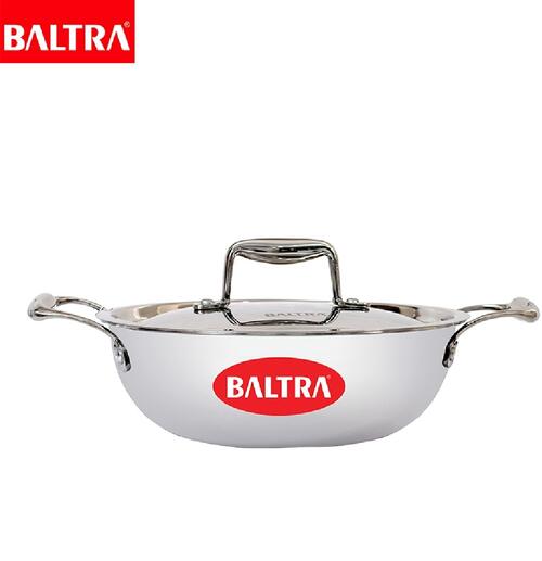Baltra Stainless Steel Triply Kadhai Induction Base / 30 Cm Tri-Layer S.S Cookware