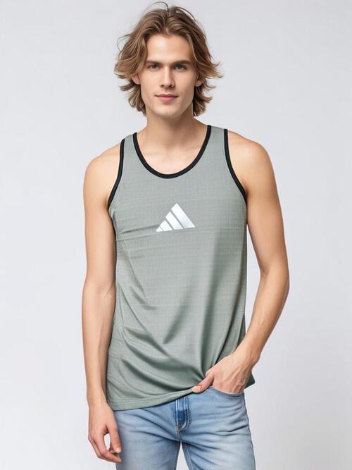 Casual Grey Color Lycra Tank Top For Men